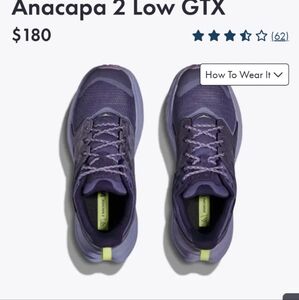 Brand new Hoka Anacapa 2 Low  GTX 8.5 B